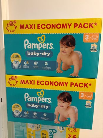 2 maxi économy pack Pampers baby-dry taille 3