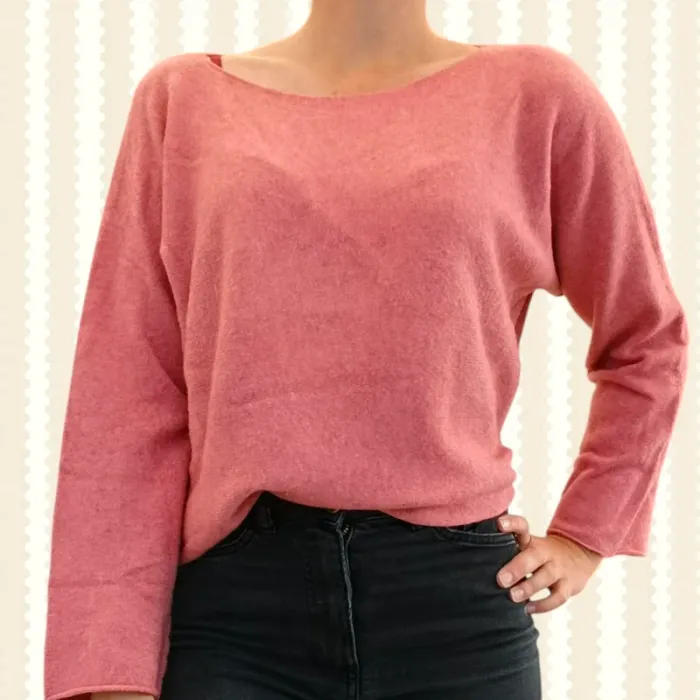Jolie pull d'hiver chaud rose Glossy Paris made in Italy taille 38