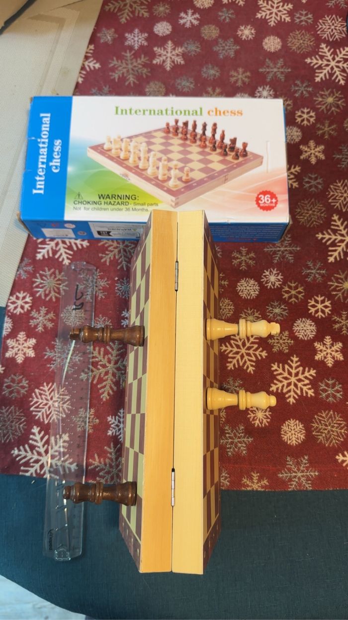 Échiquier en bois aimanté – Jeu d’échecs neuf