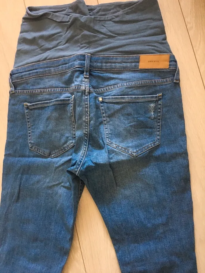 Jean de grossesse bleu coupe  7-8 T.40 H&M - photo numéro 6
