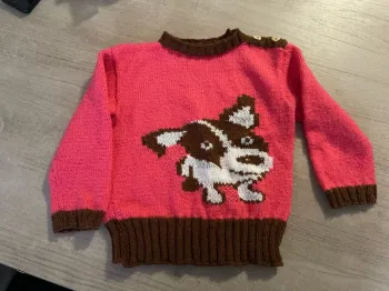 Pull en laine fait main taille 5-6 ans