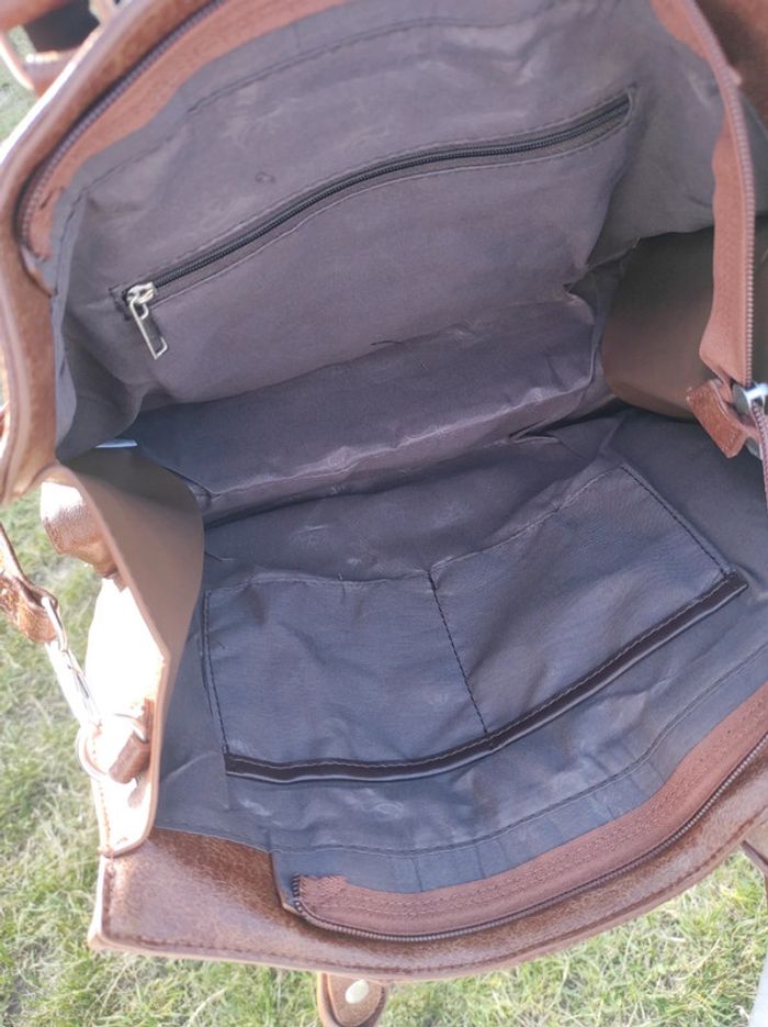 Sac à main avec bandoulière ajustable cuir polyuréthane - photo numéro 9