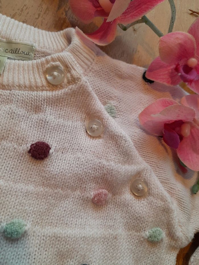 Pull fille 6mois blanc - photo numéro 4