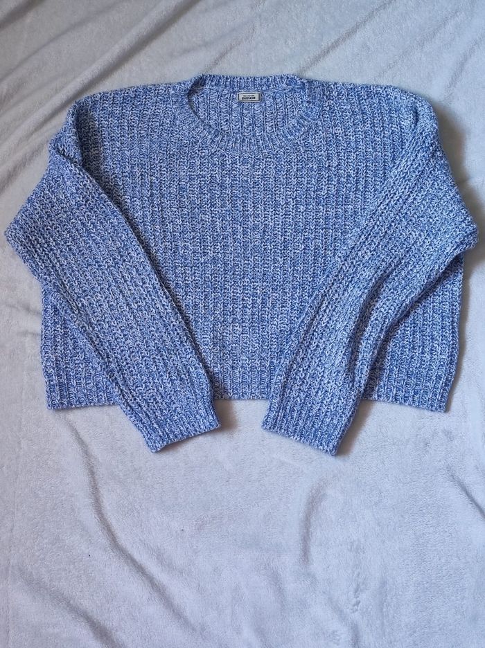 Pull tricot bleu taille unique - photo numéro 2