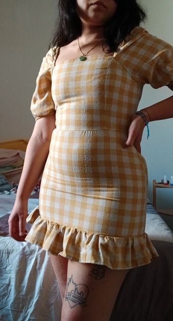 Petite robe d'été vichy jaune