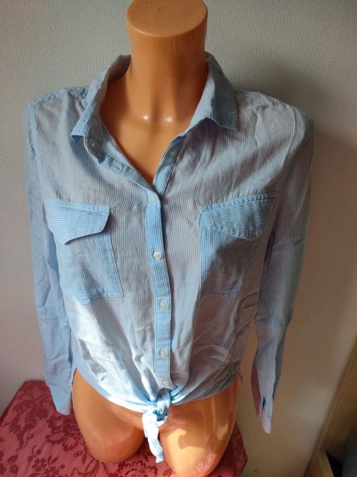 Chemise Jennyfer, rayure bleue, taille M/38 - photo numéro 2