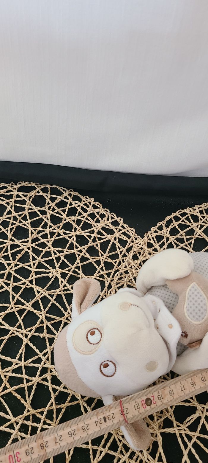 Peluche musicale mouton MOTS D'ENFANTS beige crème oiseau - photo numéro 4