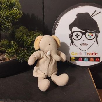 Doudou Moulin Roty Peluche mini Doudou éléphant les Loustics Moulin roty Beige