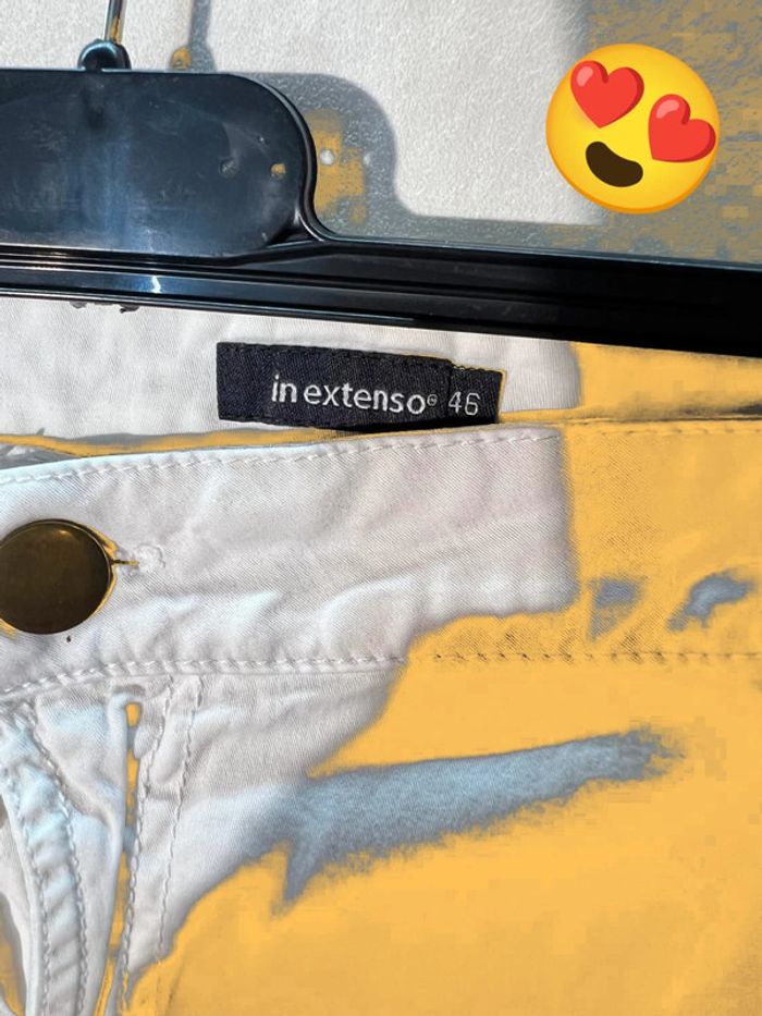 Pantacourt In Extenso Blanc - Taille 46 - Parfait État. - photo numéro 3