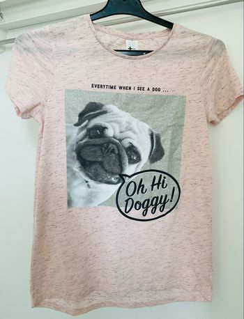 Tee-shirt rose motif carlin 14 ans