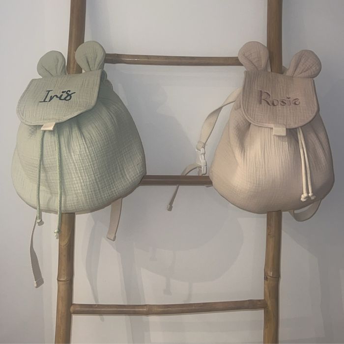 Sac à dos en gaze de coton personnalisé brodé - photo numéro 3