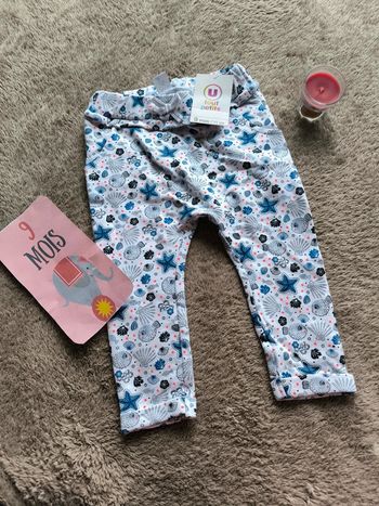 Legging theme mer 9 mois super u neuf étiquette