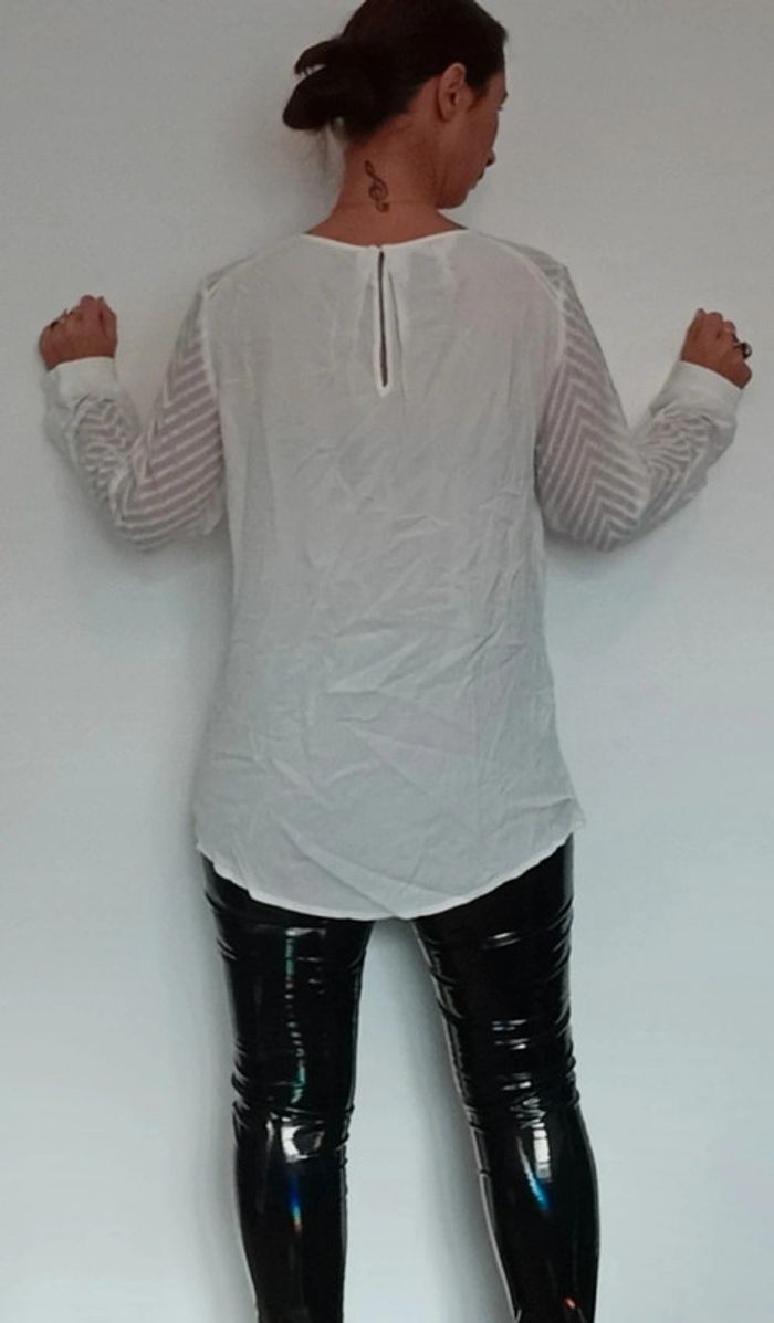 Blouse blanche chic manches voile taille 42 - photo numéro 5