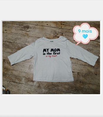 Joli t-shirt garçon manches longues 9 mois