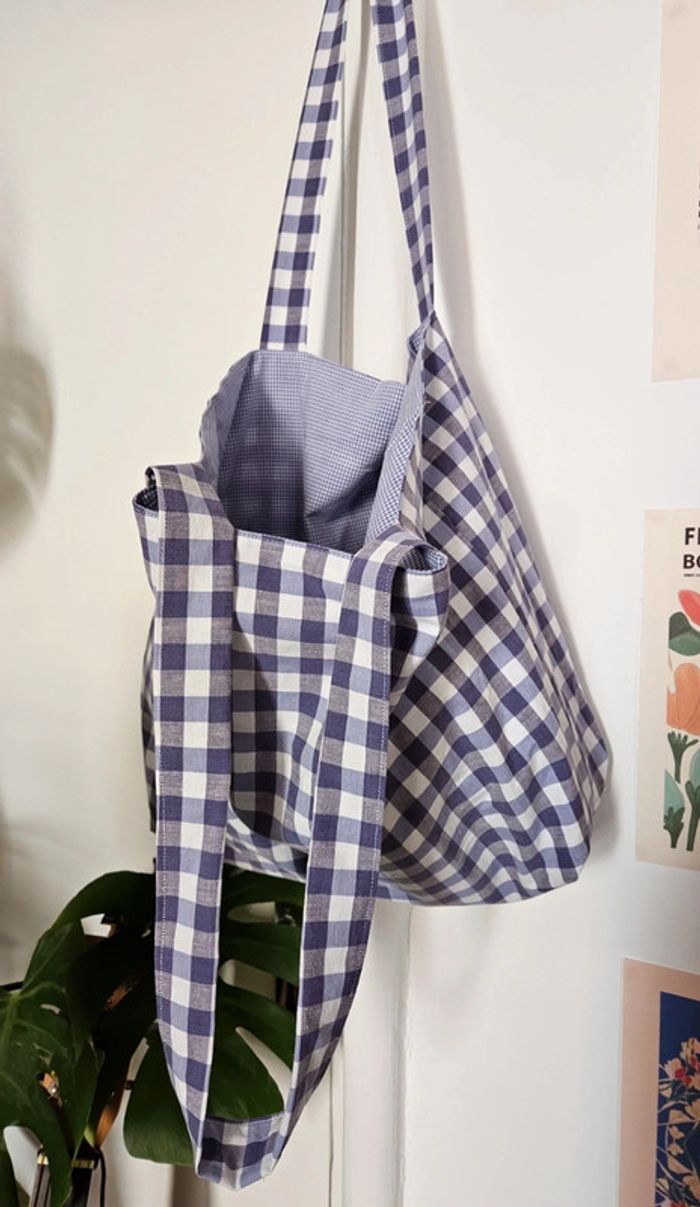 Tote bag vichy purple - photo numéro 2