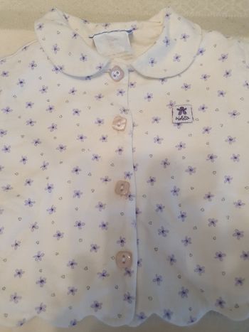 Chemise Jacadi 3/6  mois blanc/violet