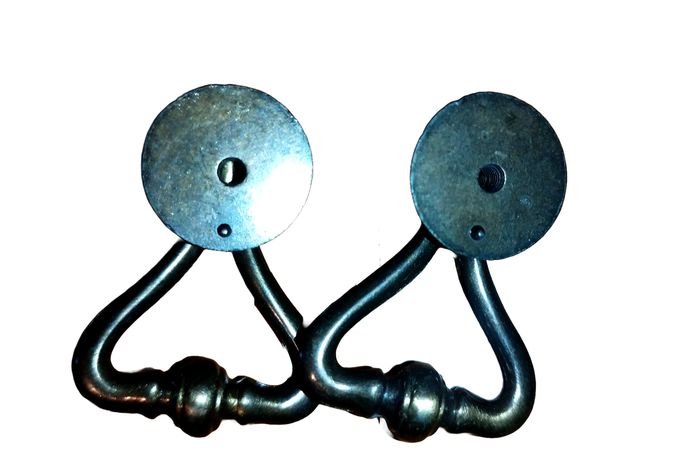 CADAP - 2 Poignées pendantes Régence - Zamak - Noires - Neuves - photo numéro 3