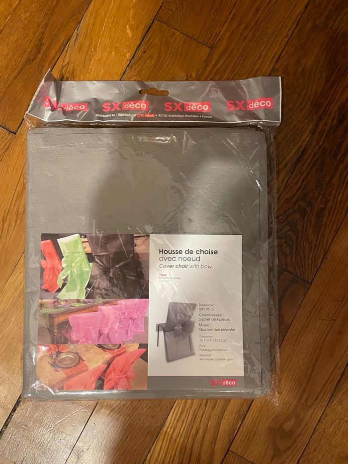 Lot de 4 housses de chaise avec noeud