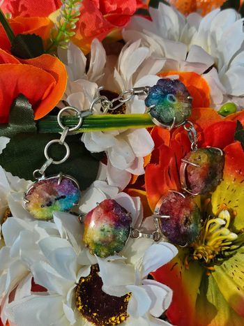 Bracelet en argent Sterling 925 avec ses pierres druzy de quartz solair