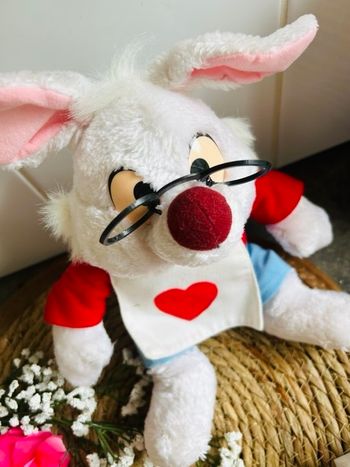 Peluche lapin blanc vintage