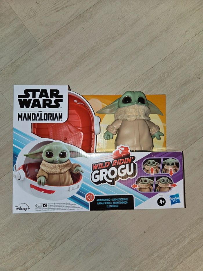 Star wars mandalorian grogu animé neuf avec son berceau