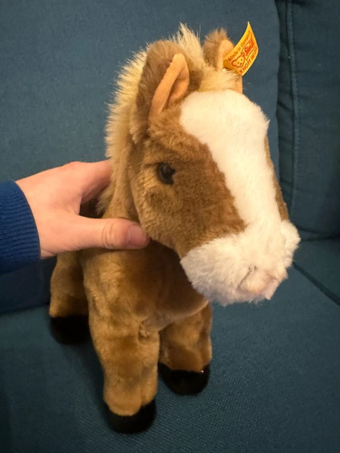 Peluche Grand Cheval Steiff 35cm doudou debout collection brun équitation crinière - photo numéro 4