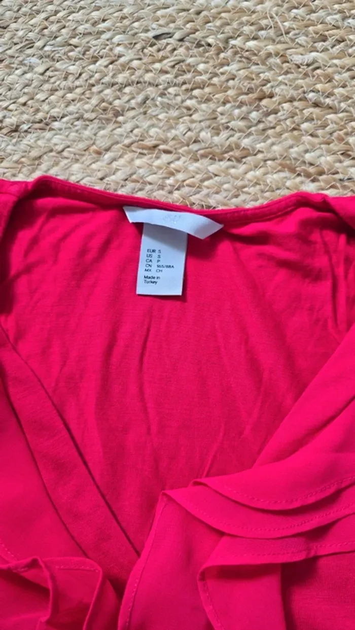 Top debardeur rouge a volants h&m 36 - photo numéro 2