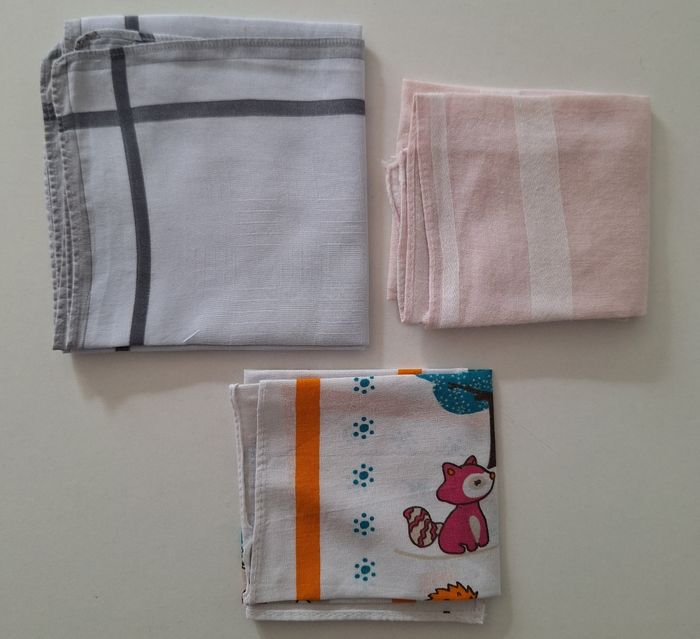 Lot de 3 mouchoirs en tissu