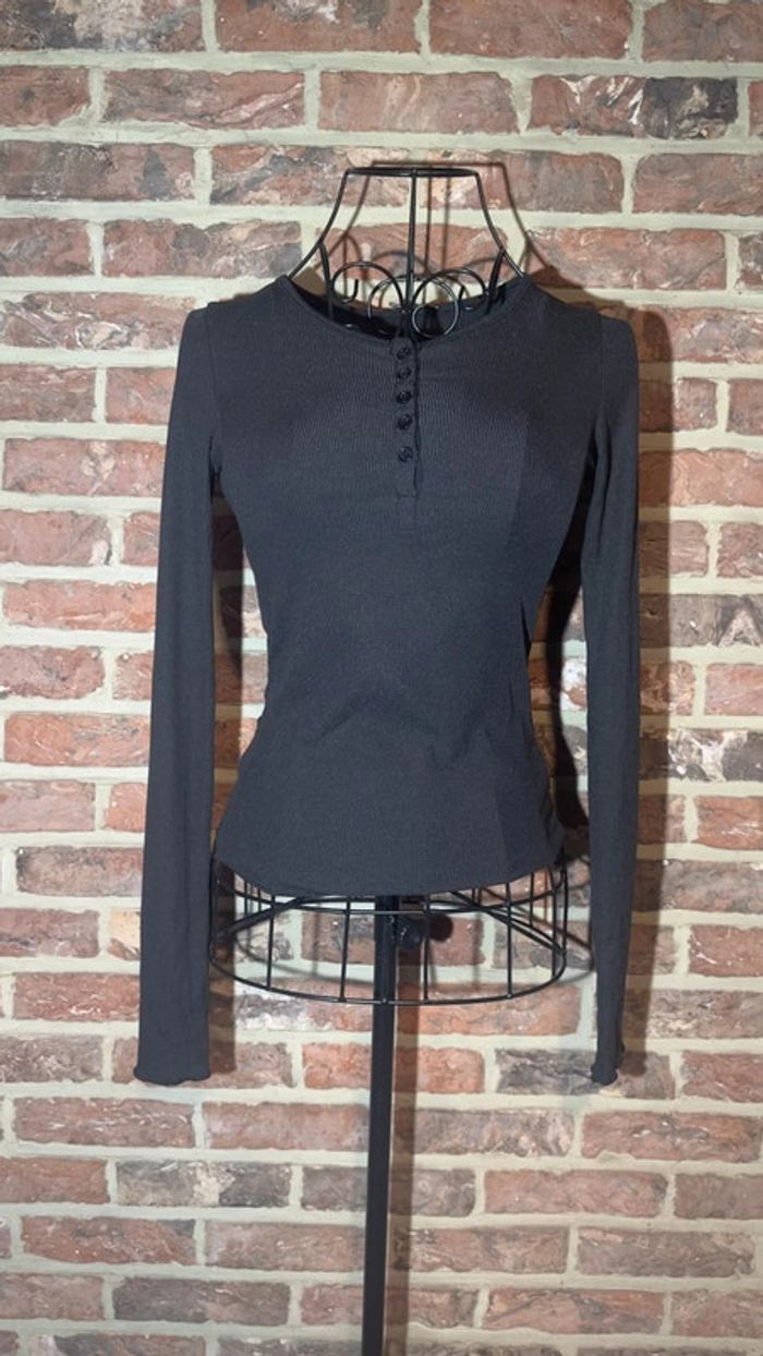 Haut a longues manches noir ligné élastique Dazy Taille S / 36