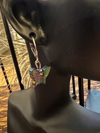 Boucles d’oreille « Papillon coloré  »