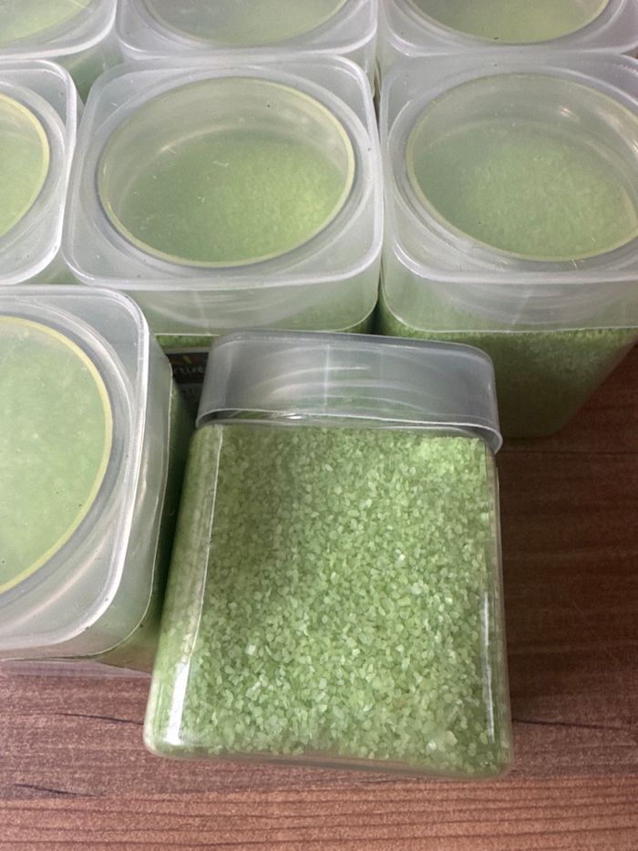 Lot de 8 pots de sable vert anis neuf - photo numéro 3