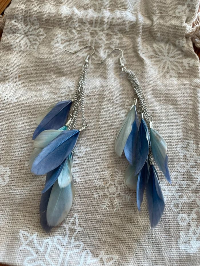Boucles d’oreilles plume