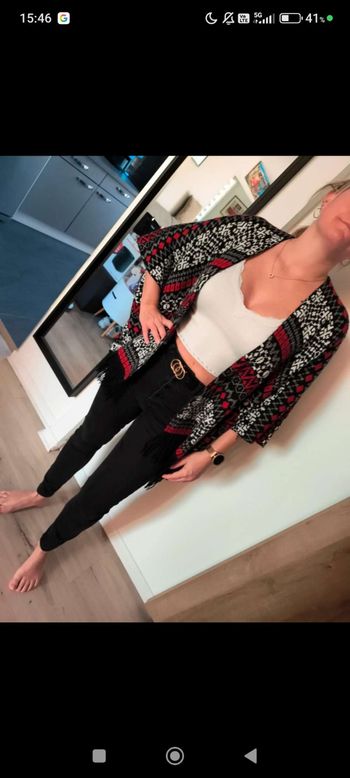 ❄️🤍 Poncho d’hiver multicolore Love Knitwear – Taille M