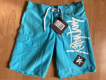 Beau short de bain/boardshort bleu turquoise T. 8 ans garçon neuf avec étiquette