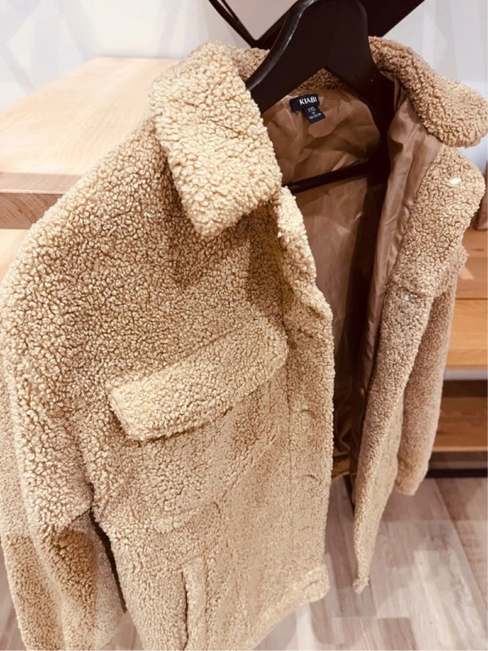 Veste blouson mouton bouclette marron camel Kiabi - photo numéro 3