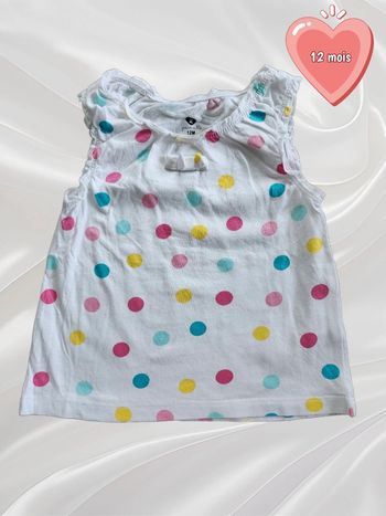 T-shirt sans manches multicolore fille 12 mois