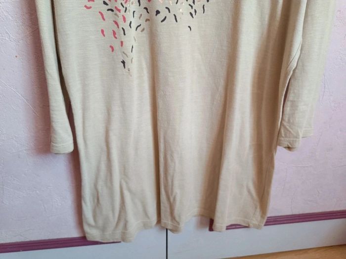 Haut Camaïeu beige imprimé T.3(40) - photo numéro 9