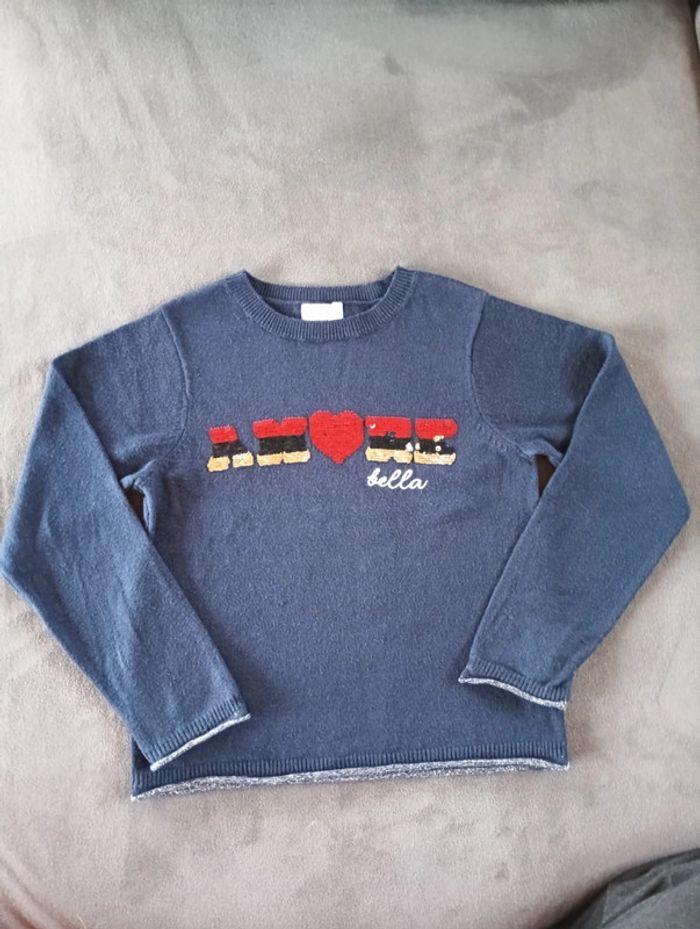 Pull sequins réversibles Fille 5 ans Amore