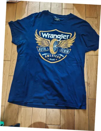 T-shirt Wrangler bleu homme 🇺🇸 Authentique style vintage, taille M