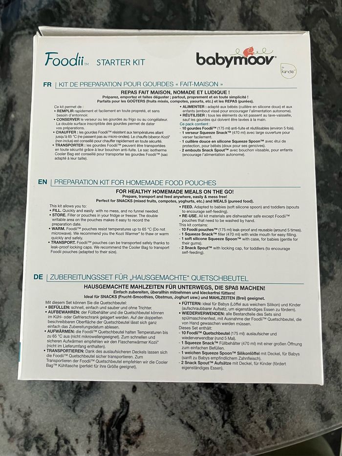 Kit démarrage Babymoov gourdes réutilisables - photo numéro 3