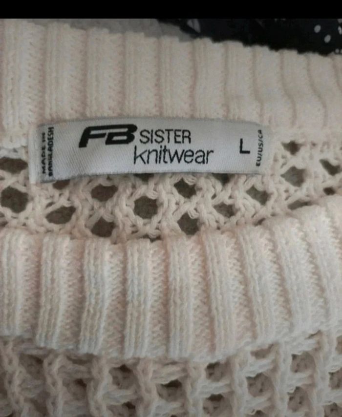Pull ajouré blanc taille L - photo numéro 4