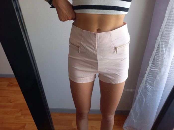 Short taille haute rose xs - photo numéro 3