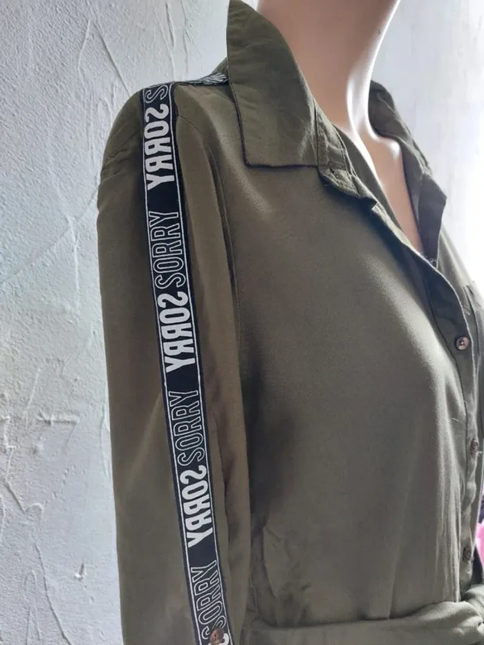 Robe chemise kaki à manches longues Taille S - photo numéro 4