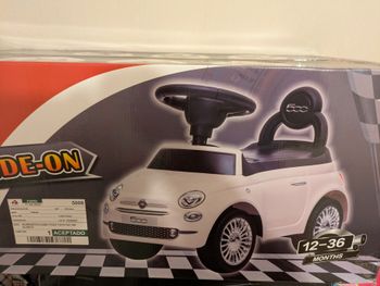Porteur voiture blanche enfant fiat 500 brut