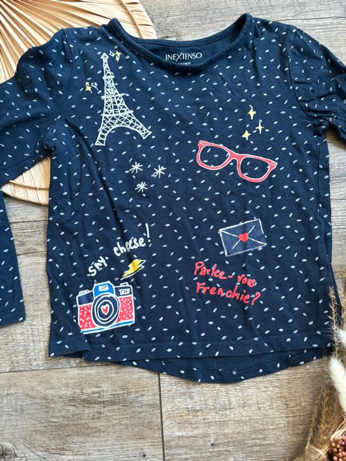 T shirt bleu marine manches longues - photo numéro 3