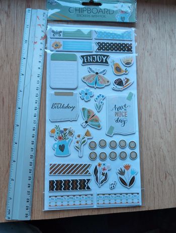 Planche chipboard stickers neuve