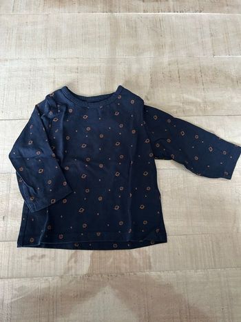 T-shirt marine planetes marron 