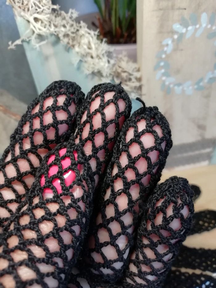 Gants resille noir black glove retro pin up vintage - photo numéro 4
