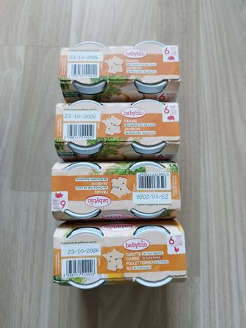 3*2 petits pots baby bio jambon panais + 1*2 carotte poulet fermier