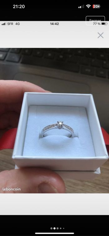 Solitaire en or blanc et diamants  💍